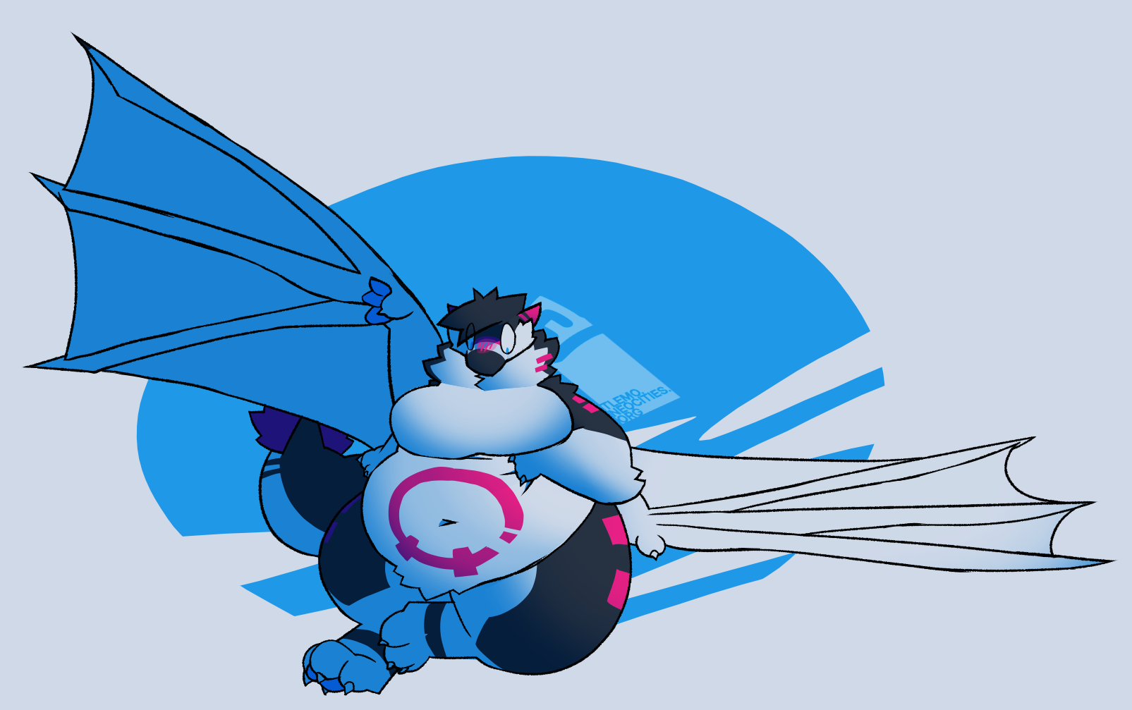 Ripley, a furred dragon, is lightly startled and flustered by their size.